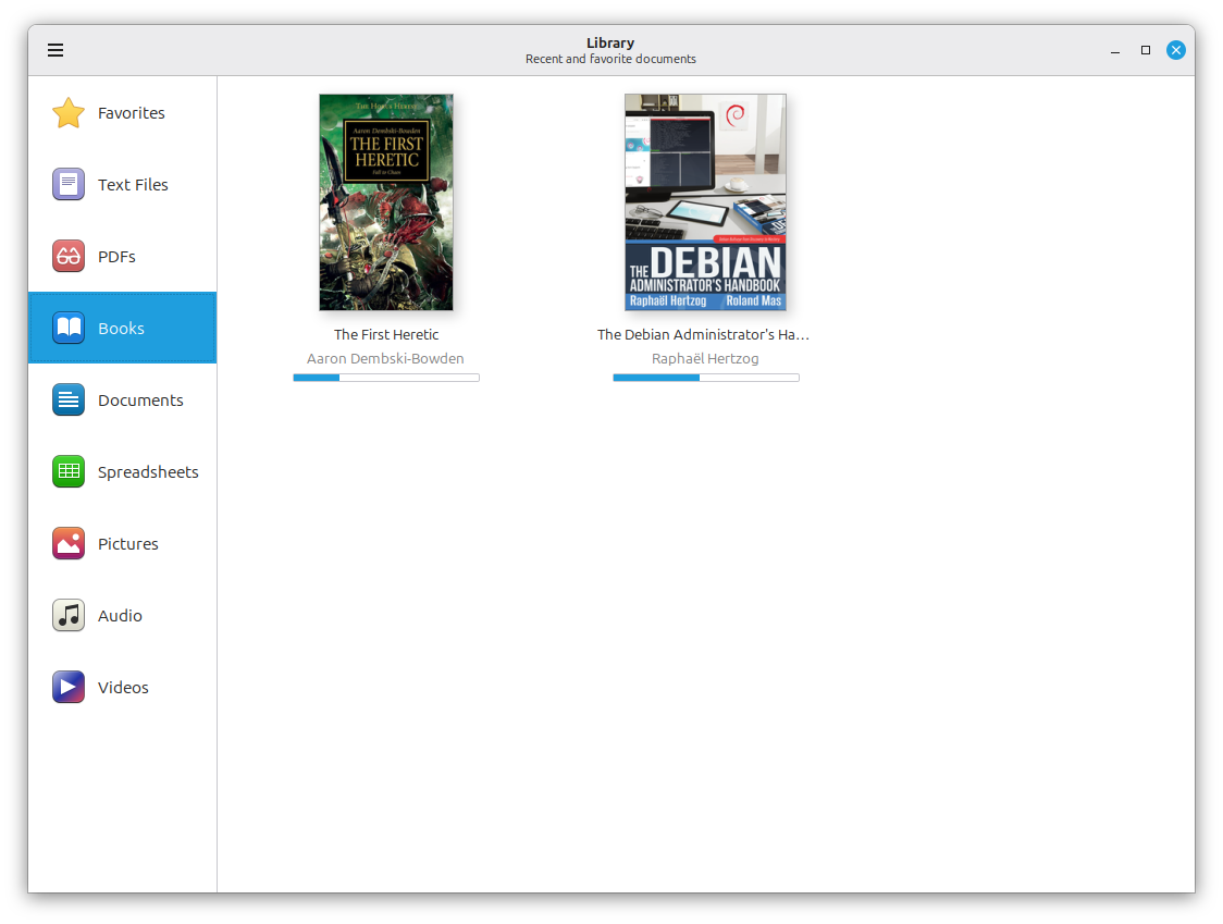 Thingy document library ready to collect recent and favorite documents